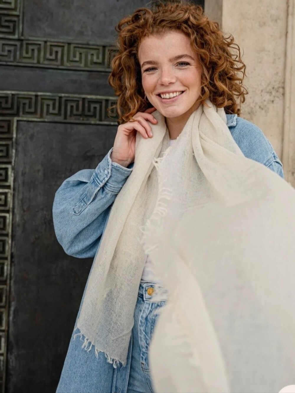 Fraas Single coloured wool stole with fringes 100% Virgin Wool Scarf